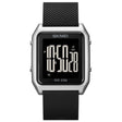 SKMEI 1866 Square Large Screen Men Steel Belt Multi-function Night Light Alarm Clock Watch(Silver Black Machine) - free shipping - PMC TechLife - Order now!