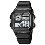 SKMEI 1998 Transparent Shell Ice Sensor Outdoor Sports Water-resistant Multi-function Watch(Black)