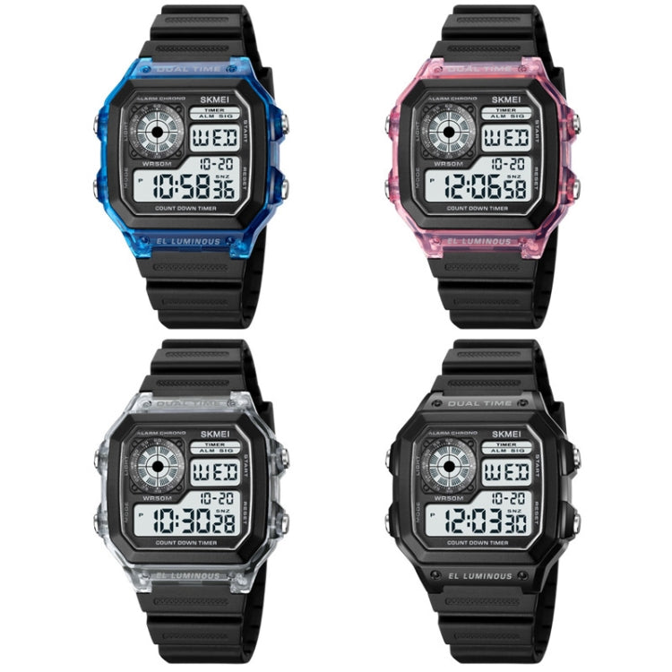 SKMEI 1998 Transparent Shell Ice Sensor Outdoor Sports Water-resistant Multi-function Watch(Black)