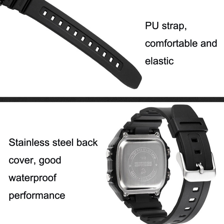 SKMEI 1998 Transparent Shell Ice Sensor Outdoor Sports Water-resistant Multi-function Watch(Black)