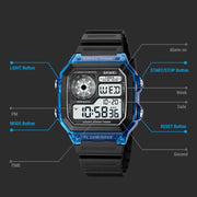 SKMEI 1998 Transparent Shell Ice Sensor Outdoor Sports Water-resistant Multi-function Watch(Black)