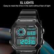 SKMEI 1998 Transparent Shell Ice Sensor Outdoor Sports Water-resistant Multi-function Watch(Black)