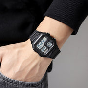 SKMEI 1998 Transparent Shell Ice Sensor Outdoor Sports Water-resistant Multi-function Watch(Black)