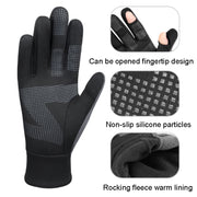 Touch Screen Anti-slip Water-resistant Outdoor Sports Warm Cycling Gloves, Size: L(Black)