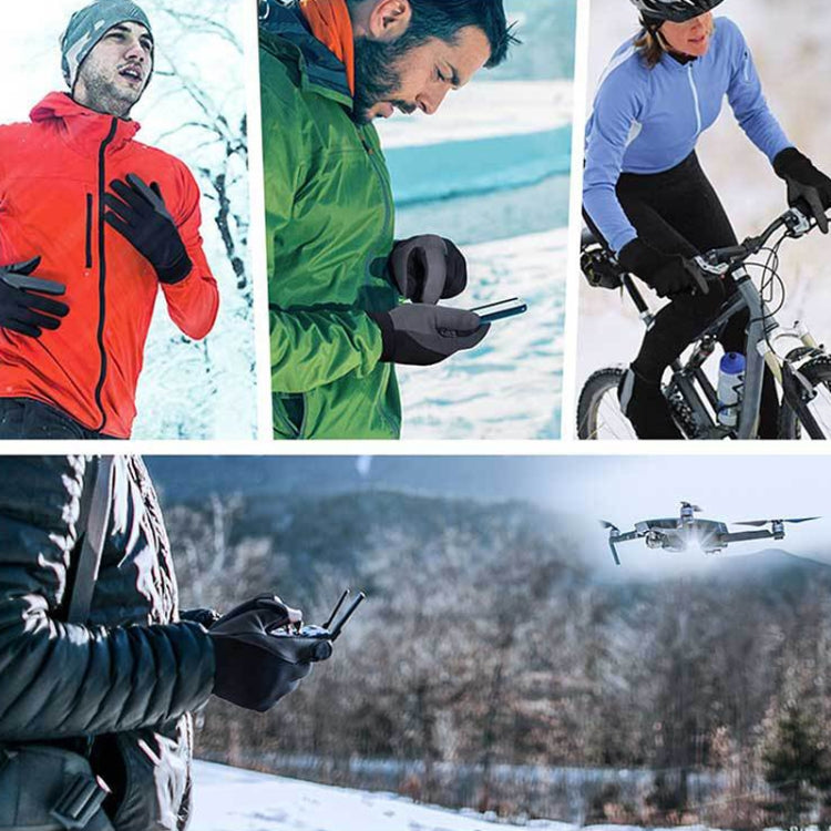 Touch Screen Anti-slip Water-resistant Outdoor Sports Warm Cycling Gloves, Size: L(Black)