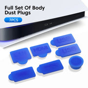 For PS5 2sets 7pcs/Set Dust Plug Silicone Dust Protector Anti-Dust Cover(White)