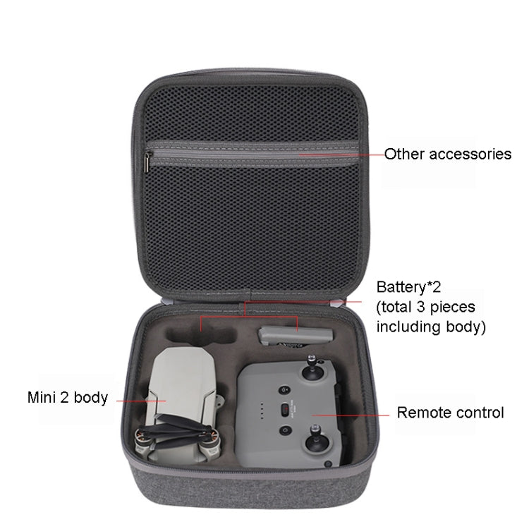 For DJI Mavic Mini 2 Dual Battery Storage Bag Handheld Protective Case(Light Grey) - Carry Cases & Bags by PMC TechLife | Online Shopping South Africa | PMC TechLife | Buy Now Pay Later Mobicred