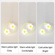 Children Room Bedside Warm Sunflower Chandelier, Color: Round Pink Warm Light