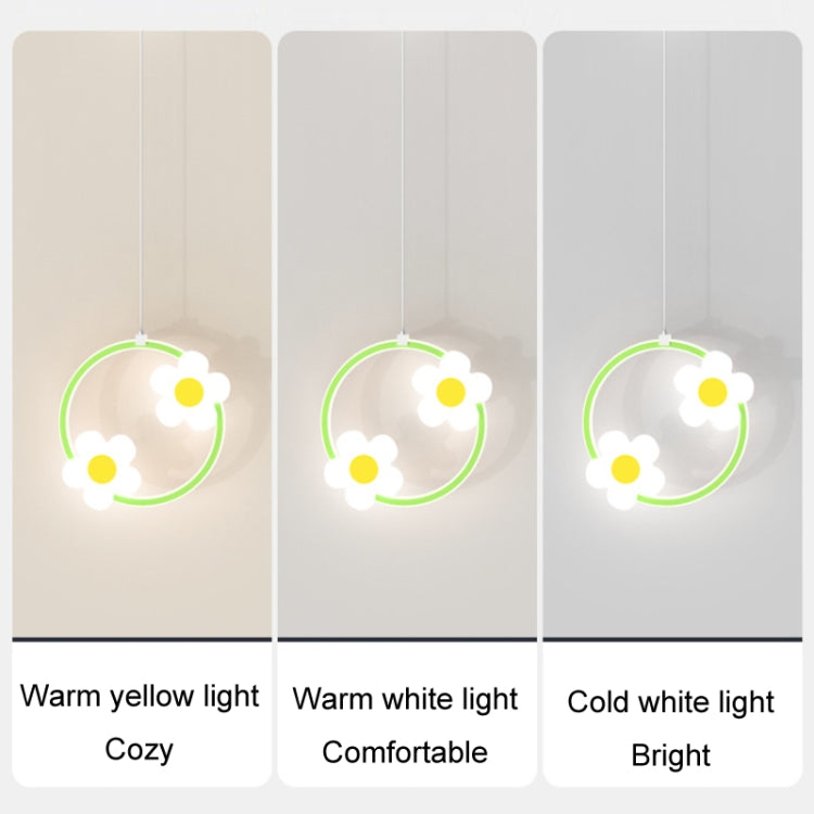 Children Room Bedside Warm Sunflower Chandelier, Color: Round Pink Warm Light