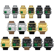 BINBOND B3332 Square Multifunctional Sports Quartz Water-resistant Watch(Black Steel-Black-White)