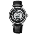 BINBOND B7872 Multifunctional Hollow Luminous Waterproof Quartz Watch, Color: Black Leather-White-Black - free shipping - PMC TechLife - Order now!