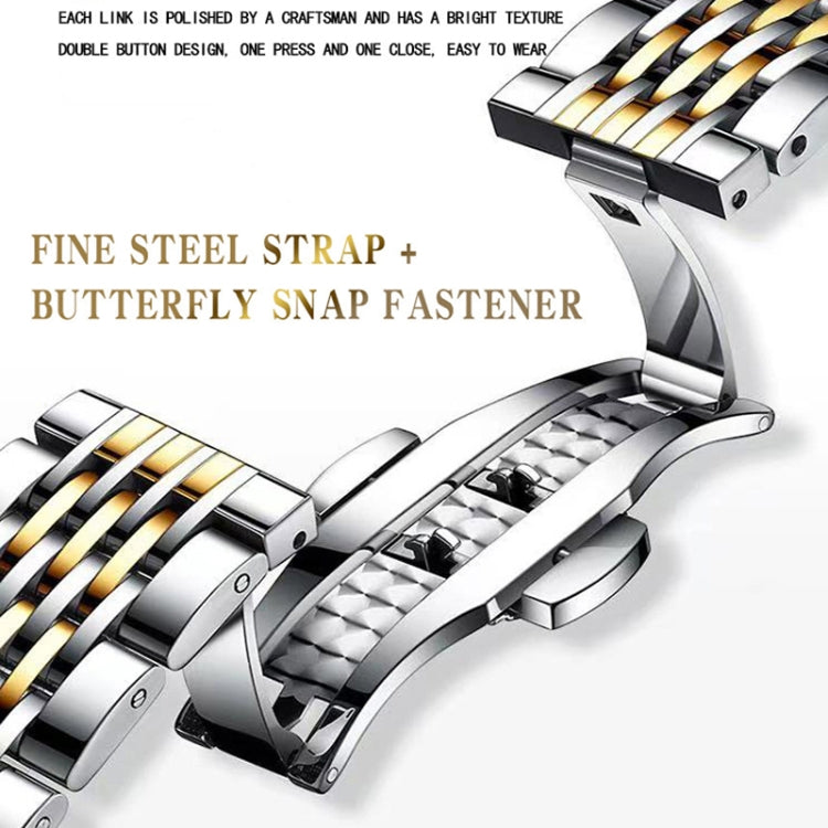 BINBOND B2077 30M Waterproof Quartz Luminous Watch Butterfly Buckle Men's Steel Belt Watch(Black Steel-Black) - free shipping - PMC Jewellery - Order now!
