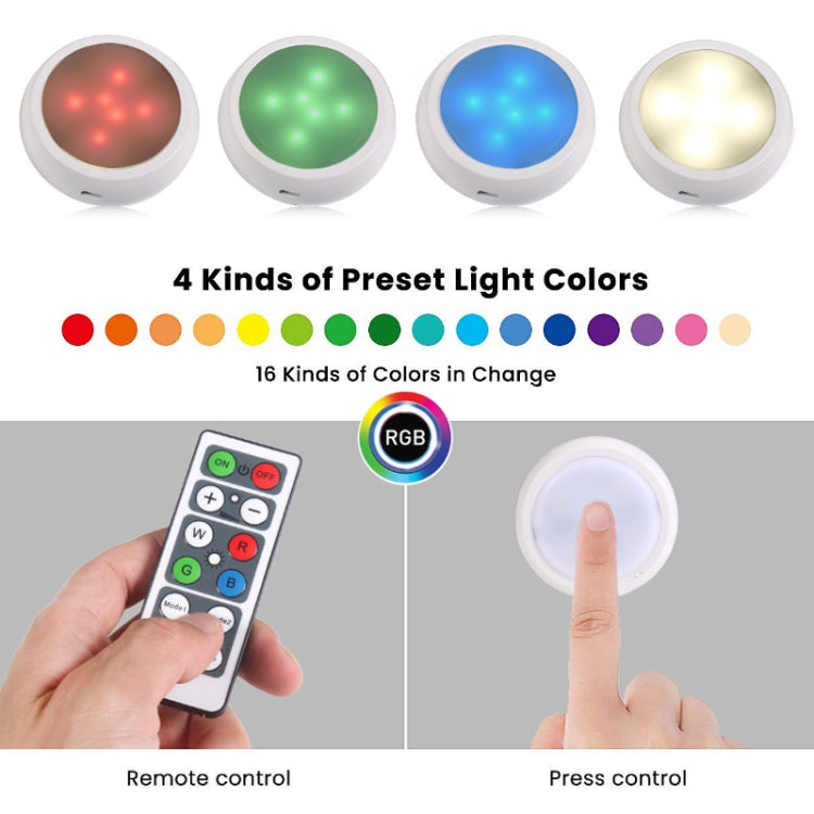 Ambience Pat Light Bedside Eye Protection Night Light, Color: RGBW Color Light Battery(6pcs With 2 Remote Control) - Novelty Lighting by PMC TechLife | Online Shopping South Africa | PMC TechLife | Buy Now Pay Later Mobicred
