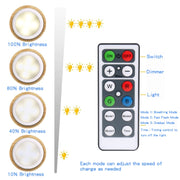 Ambience Pat Light Bedside Eye Protection Night Light, Color: RGBW Color Light Charging(6pcs With 2 Remote Control)