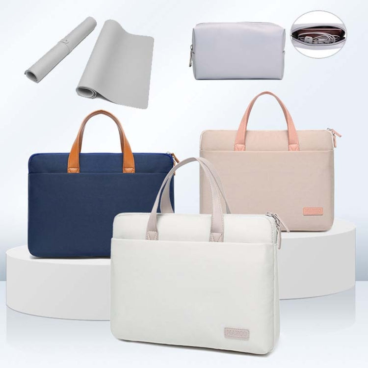 For MacBook 13.3-14 Inches MAHOO 10188 Ultra-Thin Hand Computer Bag Messenger Laptop Bag, Color: Gray+Gray PU Power Bag