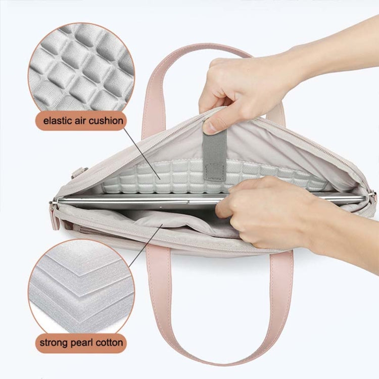 For MacBook 13.3-14 Inches MAHOO 10188 Ultra-Thin Hand Computer Bag Messenger Laptop Bag, Color: Gray+Gray PU Power Bag