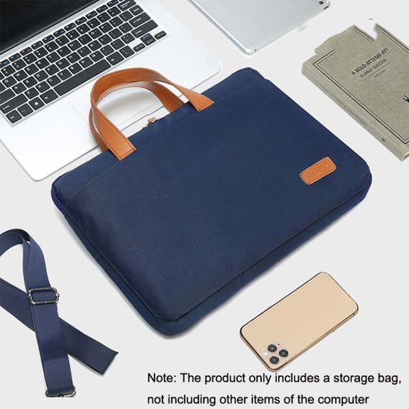 For MacBook 13.3-14 Inches MAHOO 10188 Ultra-Thin Hand Computer Bag Messenger Laptop Bag, Color: Gray+Gray PU Power Bag