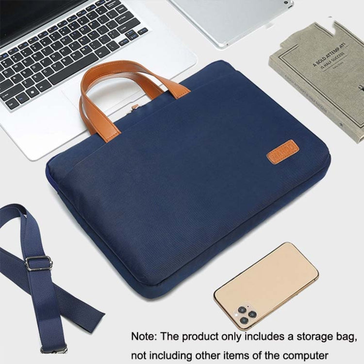 For MacBook 13.3-14 Inches MAHOO 10188 Ultra-Thin Hand Computer Bag Messenger Laptop Bag, Color: Gray+Gray PU Power Bag