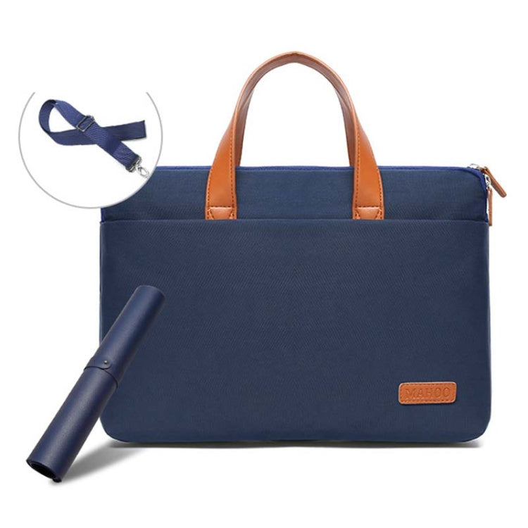 For MacBook 13.3-14 Inches MAHOO 10188 Ultra-Thin Hand Computer Bag Messenger Laptop Bag, Color: Dark Blue+Black Mouse Pad - 13.3 inch by PMC Jewellery | Online Shopping South Africa | PMC Jewellery | Buy Now Pay Later Mobicred