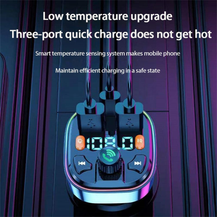 Q5 3.1A USB+PD Bluetooth Car Charger Car FM Transmitter Colorful Lighting - Bluetooth Car Kits by PMC TechLife | Online Shopping South Africa | PMC TechLife | Buy Now Pay Later Mobicred