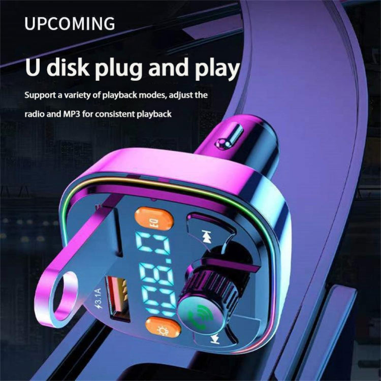 Q5 3.1A USB+PD Bluetooth Car Charger Car FM Transmitter Colorful Lighting - Bluetooth Car Kits by PMC TechLife | Online Shopping South Africa | PMC TechLife | Buy Now Pay Later Mobicred