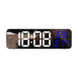 671  Mirror Screen Digital LED Alarm Clock USB Plug-in/Battery Dual-use With Temperature/Humidity Display(Black Shell White Blue) - Alarm Clocks by PMc TechLife | Online Shopping South Africa | PMc TechLife | Buy Now Pay Later Mobicred