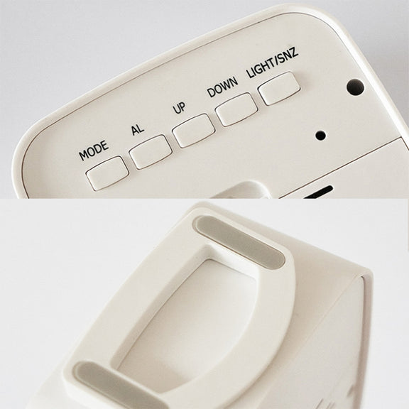 2286 Mini Multifunctional Calendar Alarm Clock Bedside Temperature and Humidity Clock(White)