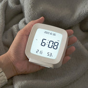 2286 Mini Multifunctional Calendar Alarm Clock Bedside Temperature and Humidity Clock(White)