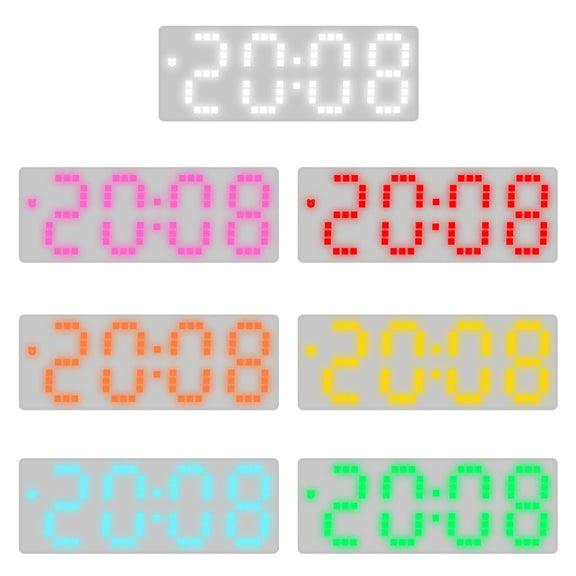 8017 LED Screen Voice Control Digital Alarm Clock Desktop Multifunctional Temperature Clock(Ice Blue)