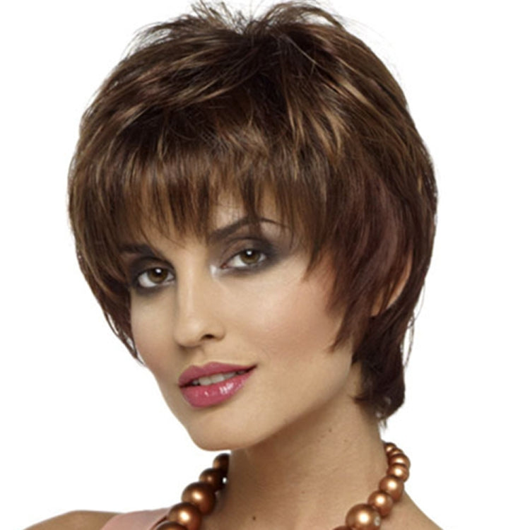 WIG-155 Ladies Short Curly Wig High Temperature Silk Chemical Fiber Headgear(Brown) - free shipping - PMC TechLife - Order now!