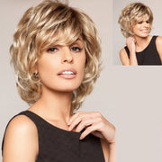 Wig-450 Gold Ladies Short Curly Hair High Temperature Silk Chemical Fiber Wig Headgear