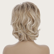 Wig-450 Gold Ladies Short Curly Hair High Temperature Silk Chemical Fiber Wig Headgear