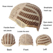 WIG-181 Ladies Short Curly Hair High Temperature Silk Wig Chemical Fiber Headgear(Brown+Gold Yellow)