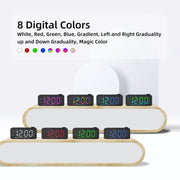 RGB Color Changing LED Digital Alarm Clock with FM Radio Built-in 8 Natural Music(White)