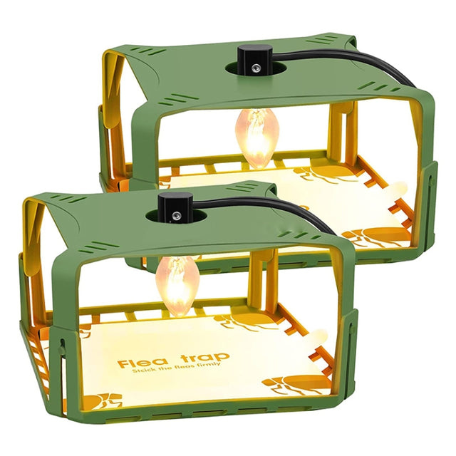 2pcs SK121 Square Fly Trap Flea Trap Pet Household Flea Light Catcher(UK Plug)