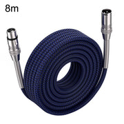 LHD010 Caron Male To Female XLR Dual Card Microphone Cable Audio Cable 8m(Blue)