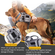 Dog Explosion-proof Chest Strap With Detachable Combination Backpack, Size: S(Grey)