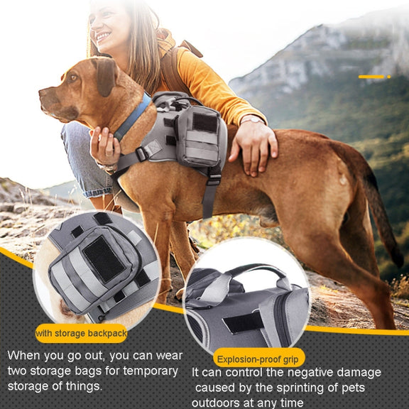 Dog Explosion-proof Chest Strap With Detachable Combination Backpack, Size: S(Grey)