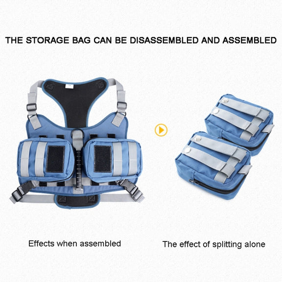 Dog Explosion-proof Chest Strap With Detachable Combination Backpack, Size: S(Lake Blue)