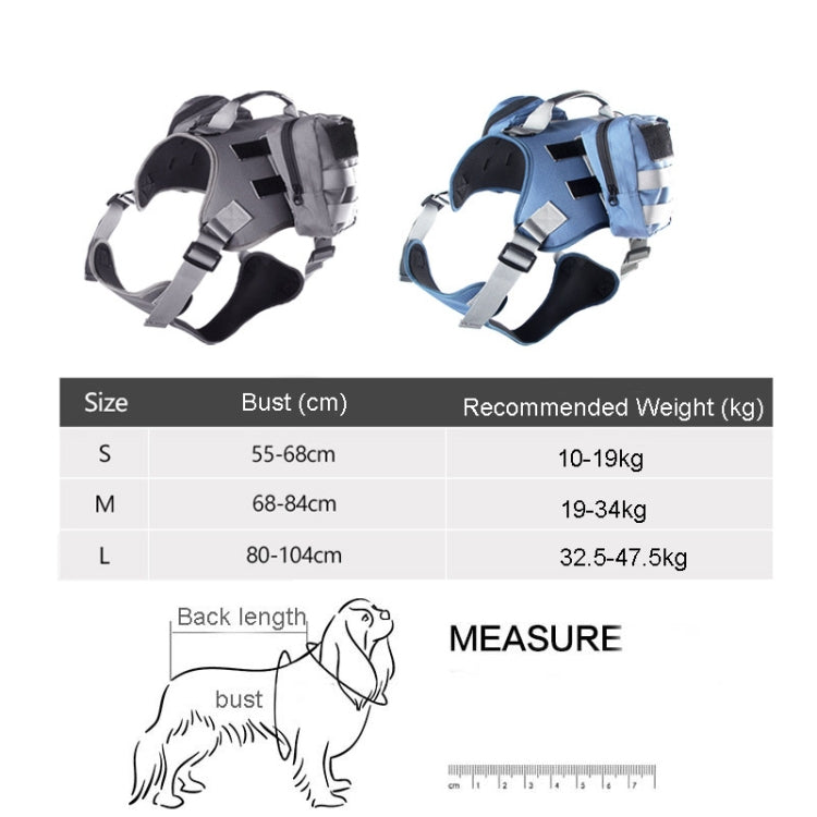 Dog Explosion-proof Chest Strap With Detachable Combination Backpack, Size: M(Lake Blue)