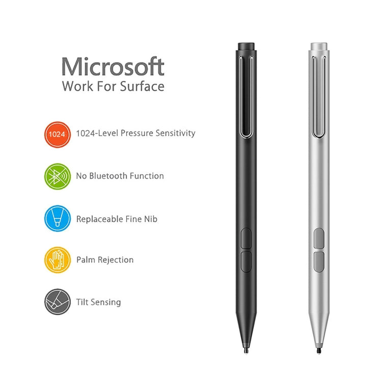 F94S For Microsoft Surface Series Stylus Pen 1024 Pressure Level Electronic Pen(Silver) - Pencil Accessories by PMC Jewellery | Online Shopping South Africa | PMC Jewellery | Buy Now Pay Later Mobicred