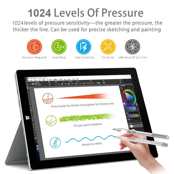 F94S For Microsoft Surface Series Stylus Pen 1024 Pressure Level Electronic Pen(Black)