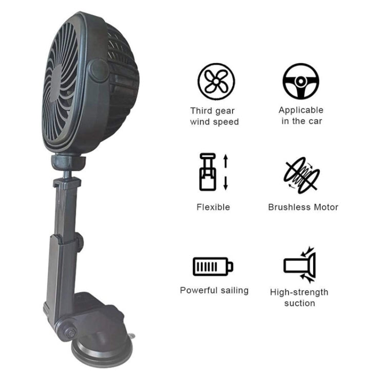 Car Suction Cup Fan Desktop Dormitory Office Kitchen Fan(Pink)