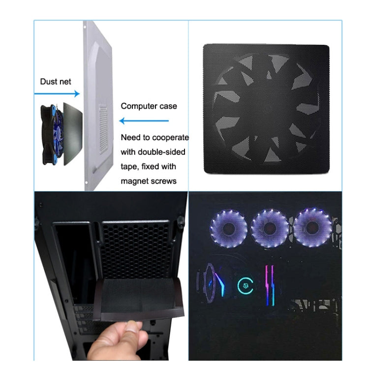 10pcs 14cm With Magnetic Suction PVC Cooling Fan Dust Net Desktop Computer Industrial Fan Filter Cover