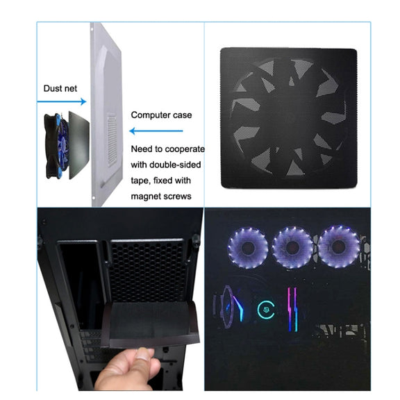 10pcs 12x24cm With Magnetic Suction PVC Cooling Fan Dust Net Desktop Computer Industrial Fan Filter Cover
