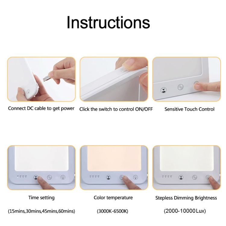 JSK-30 LED Timing Intelligent Dimming SAD Therapy Lamp, Specification: With Power Line - free shipping - PMC TechLife - Order now!