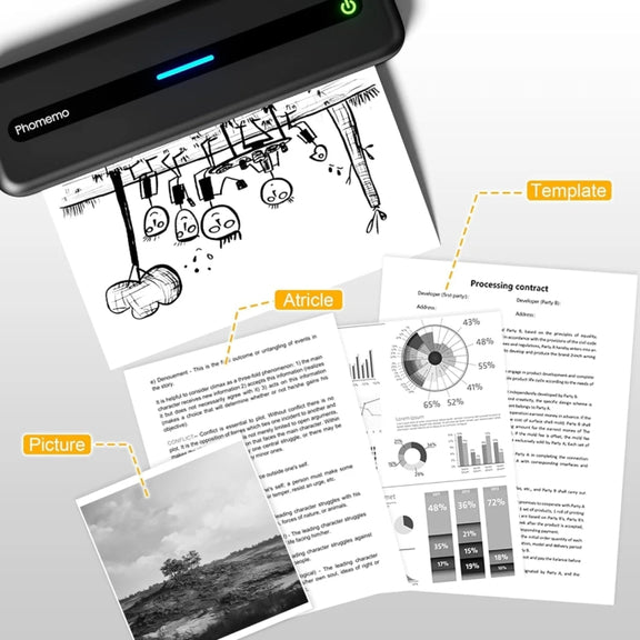 Phomemo M832 300dpi Wireless Thermal Portable Printer, Size: A4 Version(White)