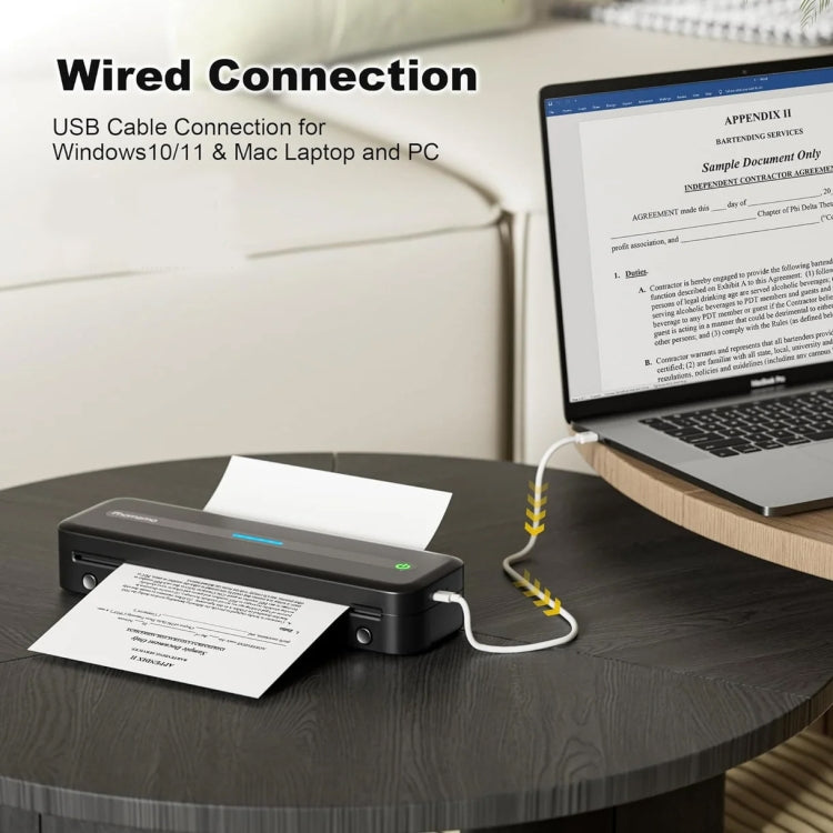 Phomemo M832 300dpi Wireless Thermal Portable Printer, Size: Letter Version(Black)