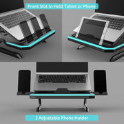 Laptop Stand with RGB Lighting 9-Level Adjustable Notebook Stand(Black)