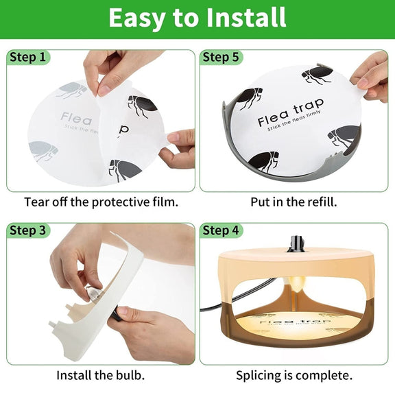 2pcs SK111 Pet Household Flea Lamp Flea Sticky Trapper Flea Capture Device(EU Plug)